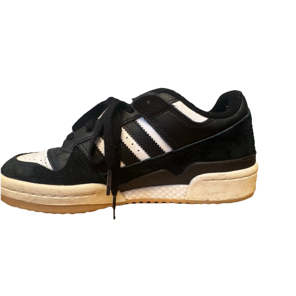 Adidas Forum Low Shoe Black White Casual Sneakers Lace Up Youth Size 5 Boys - Picture 10 of 15